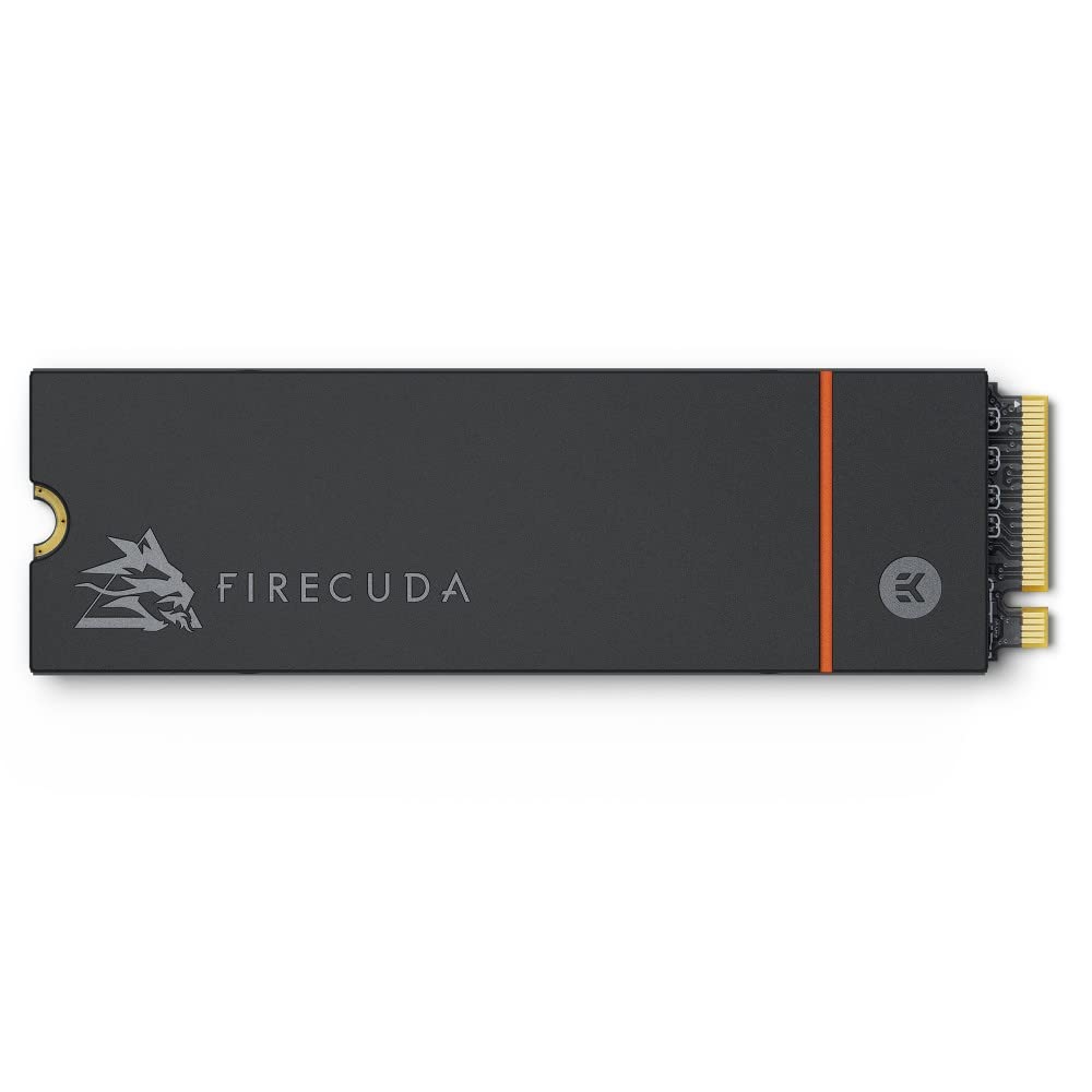 Seagate FireCuda 530 500GB Internal Solid State Drive - M.2 PCIe Gen4 4 NVMe 1.4, Transfer speeds up to 7000MB/s, 3D TLC NAND, 640 TBW, 1.8M MTBF, Heatsink, with Rescue Services (ZP500GM3A023), Black