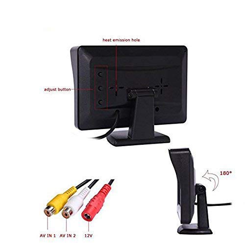 AutoBizarre 4.3 inch Dashboard Standing LCD TFT Monitor Display for Car Dashboard - Useful for Reverse Parking Camera Output or Any Video Output