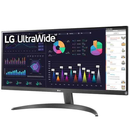 LG 29WQ500 (29 inch) UltraWide FHD (2560 x 1080) IPS Monitor with AMD FreeSync™, 100Hz, 1ms, HDR10, OnScreen Control & Dual Controller, 3-Side Virtually Borderless, Dynamic Action Sync - Black