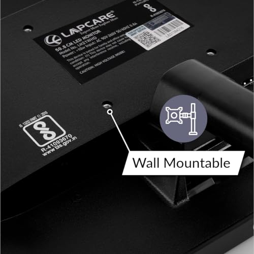 Lapcare LED Monitor LM21WHD – 20’’(50.8CM) with 1600 x 900 HD Quality & VGA+HDMI Ports | PC Input | Plug & Play | Slim & Power Saver (3Year Warranty)