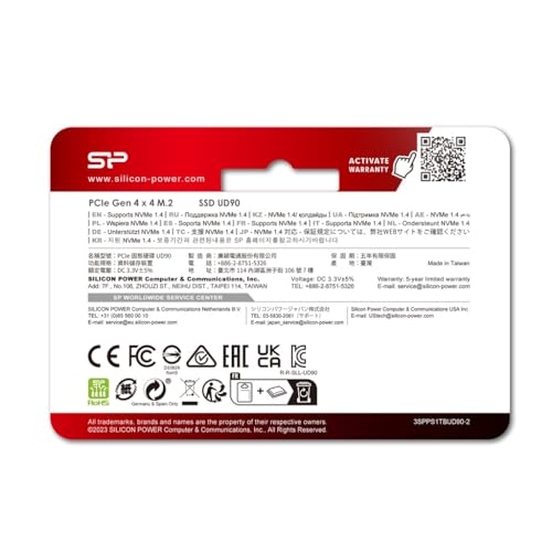 SP Silicon Power UD90 2TB NVMe M.2 2230 PCIe Gen4 SSD, Up to 5000MB/s, Internal Solid State Drive for Desktop Laptop Computer