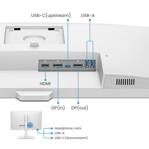 BenQ GW2790QT 27" IPS 2k QHD Monitor| USB-C (65W PD)| Coding Mode| 99%sRGB|Daisy Chain| Height Adjust| 75Hz| Eye Safe Certified| Brightness Intelligence| Noise Filter Speakers| HDMI|DP|USB Hub (White)