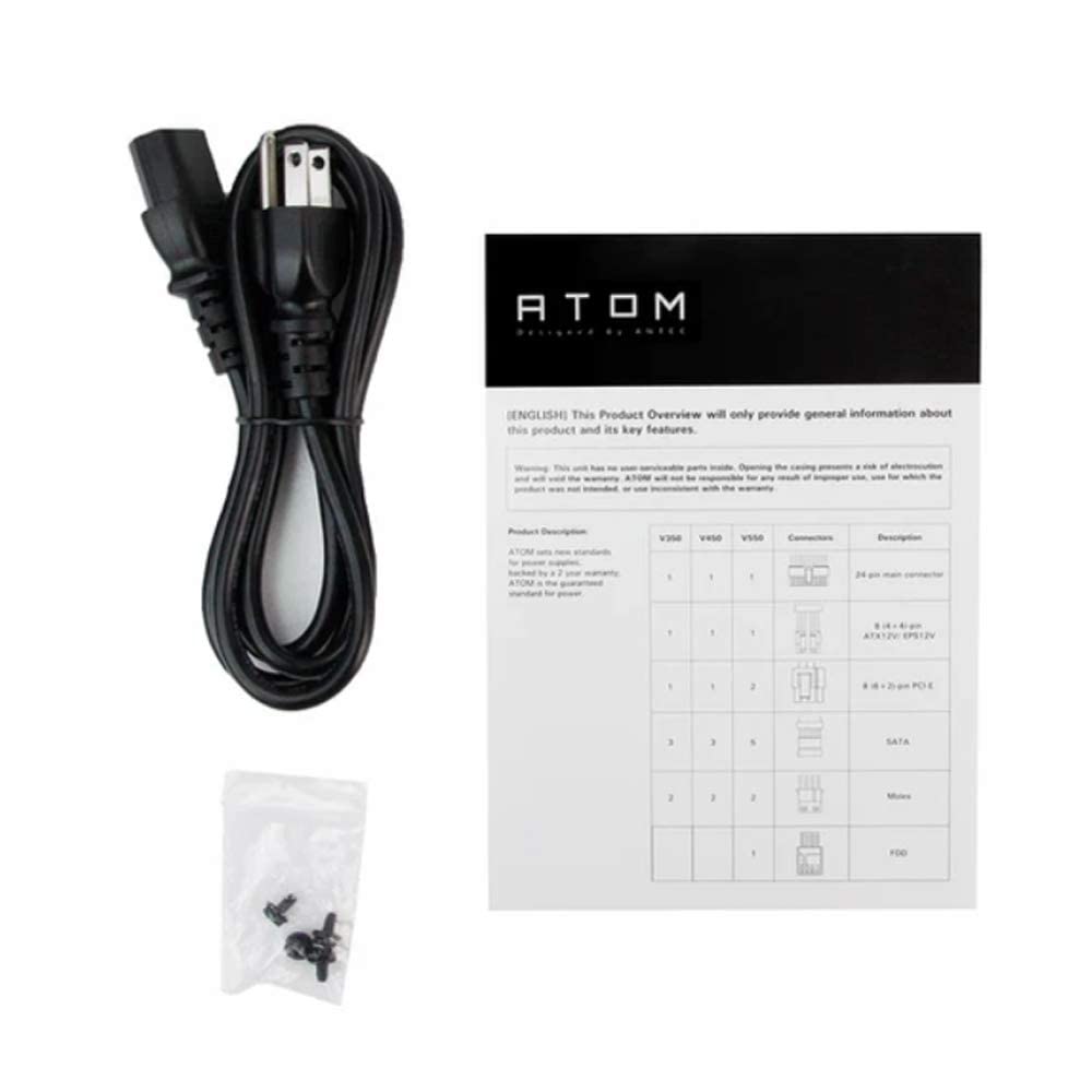 Antec Atom V550 V2 550Watts Non-Modular Gaming Power Supply