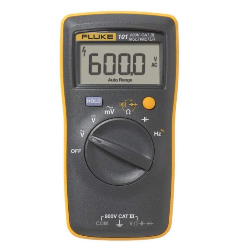 Fluke 101 Digital Multimeter 6000 Counts Volt Meter IP40 AC/DC Volt & Ohm Tester Continuity Test with Buzzer Portable Electrical Tool Tests Live Wire