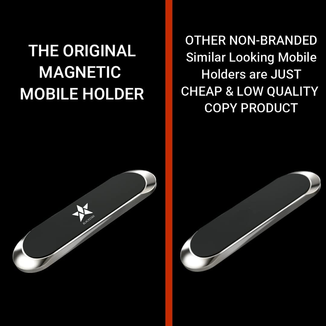 Blackstar [Original Single Hand USE Magnetic Mobile Phone Holder for Car Dashboard/Car Phone Mount (Strong & Safe Magnets) - for Use in Car/Bike/Office/Home - Compatible with All Mobiles