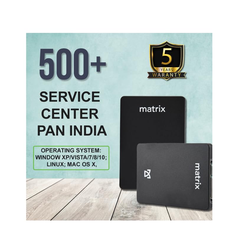 Matrix 128GB 3D NAND Flash SATA 6GB/s 2.5 Inches Internal Solid State Drive (SSD), Read Up to 550MB/s, Write Up to 500MB/s, 5 Year Warranty
