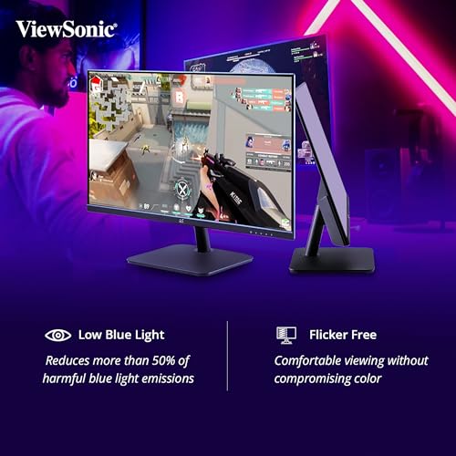 ViewSonic (USA Brand)-VA2732-MH 27-inch (68.58 Cm) Full HD SuperClear® IPS Monitor, 100Hz, 1ms, 109% sRGB, HDMI, VGA, Dual Speakers, Eye ProTech+, Win. & Mac OS Tested, Borderless Design, Wall Mount.