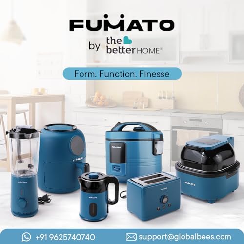 FUMATO Mixer Grinder Blender- 800W | Mixie for Kitchen with 3 Jars, Stainless Steel Blades, 3 Speed Control, Anti-Skid Feet | Nutri Blender Juicer with 1 Year Warranty (Midnight Blue)