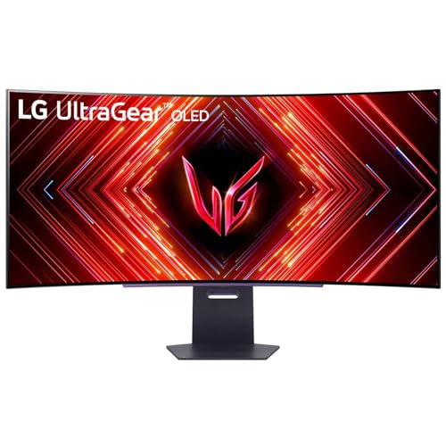 LG 45 inch 21:9 Ultragear™ OLED WQHD 800R Curved Gaming Monitor (3440 x 1440) 240Hz, 0.03ms, G-Sync Compatible, AMD FreeSync™, HDR™ True Black400, 1.5M:1 Contrast Ratio, Tilt,Height,Swivel, 45GS95QE