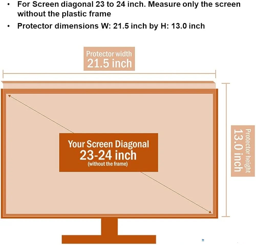 Lions Head 24 inch tv screen guard privancy filter +monitor privancy filter also screen size 24 inch - No Eye strain + Anti Blue Light + Anti Glare +No Dry Eyes +16.9 High Resolution Privacy screen Protector +Eurofins Lab Tested