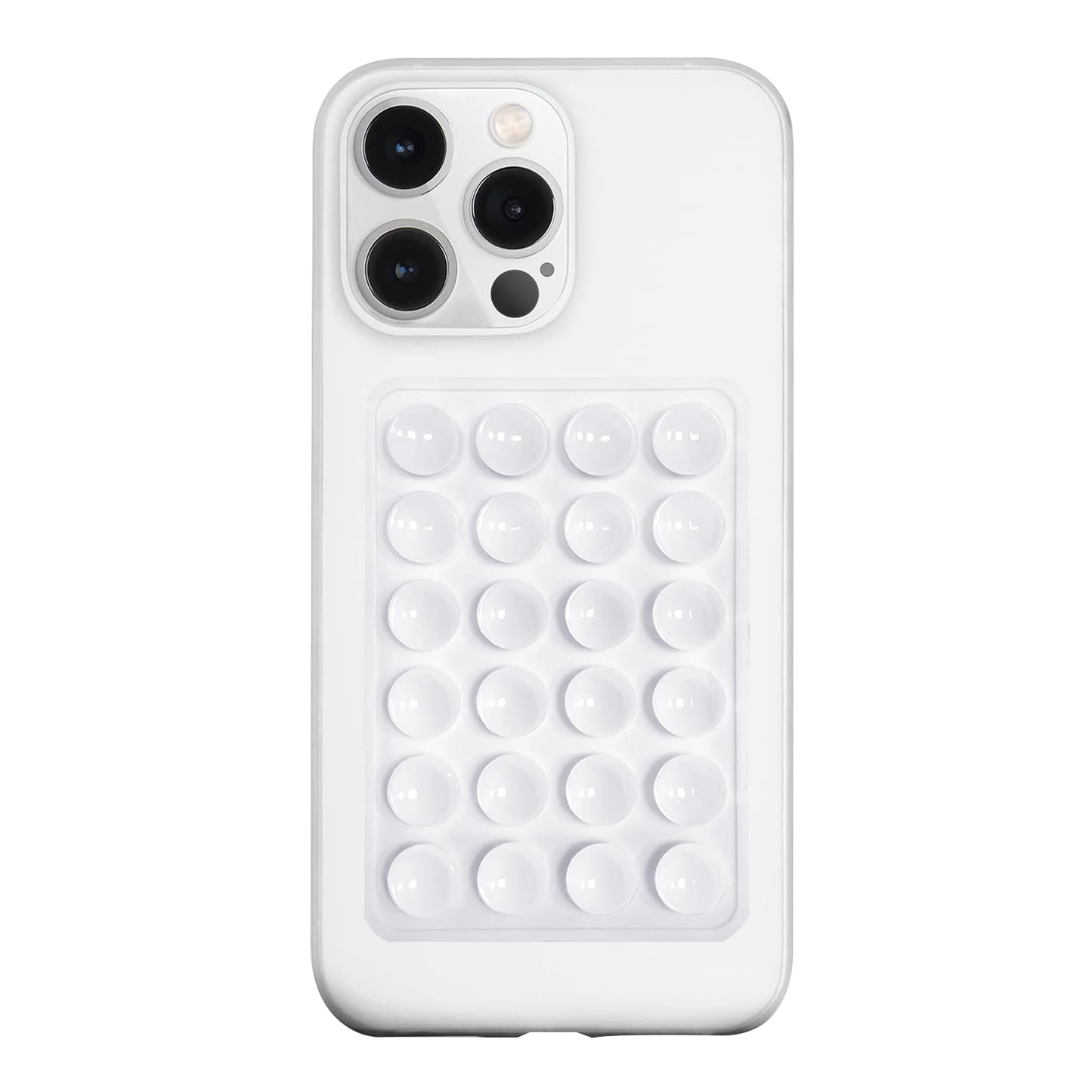 BEEJAY Silicone Suction Phone Case Mount, Silicon Adhesive Phone Accessory for Smartphones Hands-Free, Strong Grip Holder for Selfies and Videos Strong Grip Holder (White)
