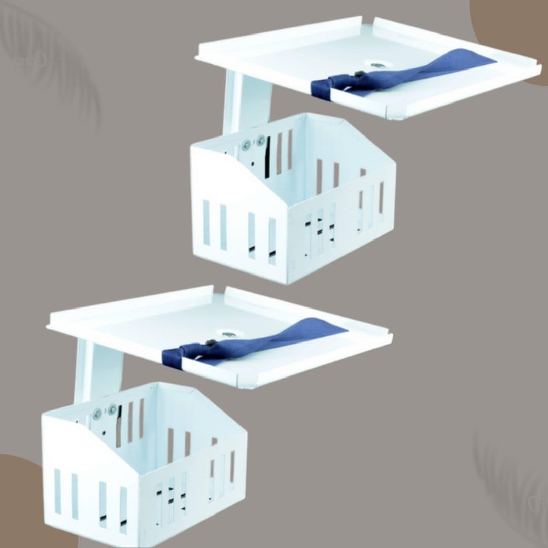 Meru Technologies Patient Monitor Wall Mount Stand, Compatible with All Types Multipara Patient Monitor (MONITOR STAND with BASKET and BELT PACK of 2)
