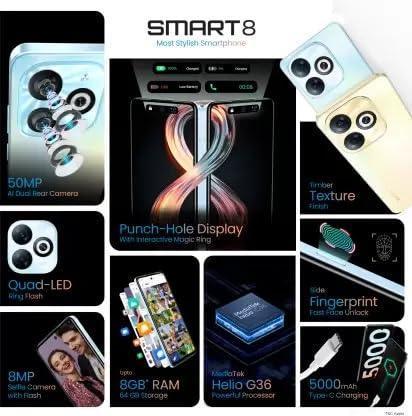 Infinix Smart 8 4 GB 64 GB (Rainbow Blue) - Triveni World