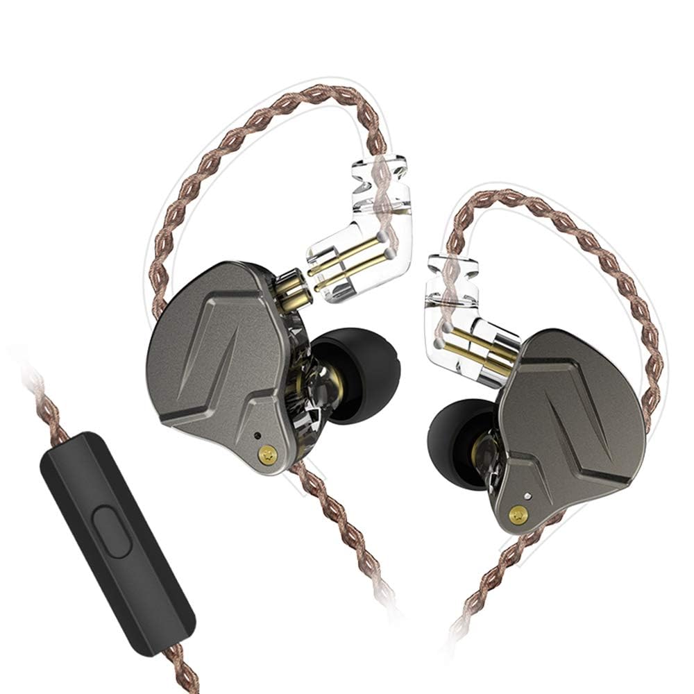 Concept Kart Pro Hifi In Ear Monitor Earphone Bass Sound IEM Headphones Noise Cancelling Earphone With Mic 0.75 Mm 2 Pins Detachable Cable For Phone Android MP3 MP4 Music, Grey