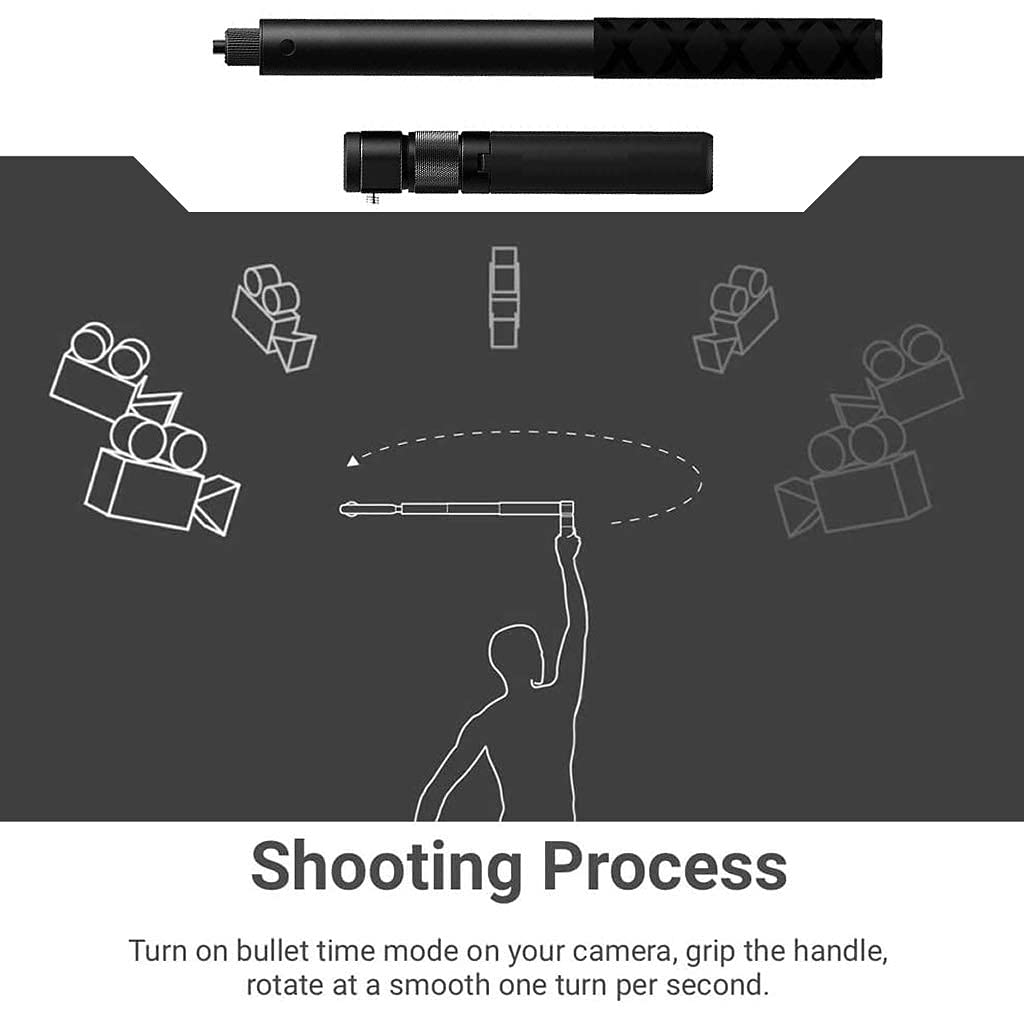 Adofys 3 in 1 Bullet Time Handle with Foldable Tripod Extension Monpod Rod for Insta 360 One X 2 / Insta360 One X Accessories