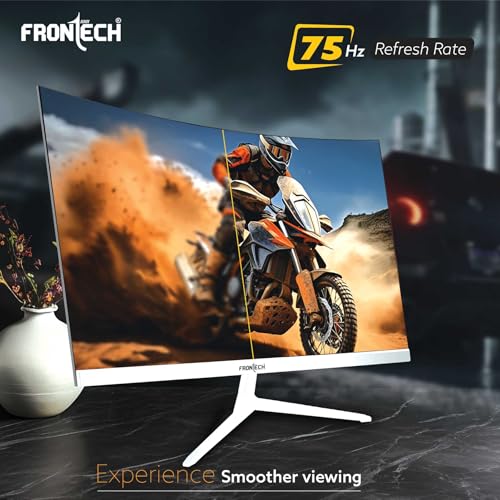 FRONTECH Ultima Series 24.5 Inch LED Monitor| Refresh Rate 100Hz, IPS Panel | Full HD 1080p, Bezel Less Design | HDMI & VGA Ports (MON-0087, White)