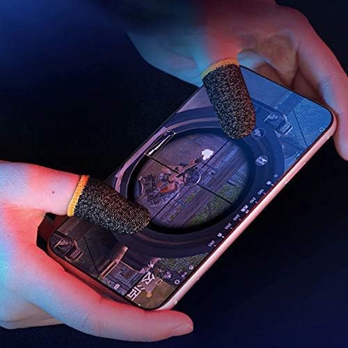 (12 Pieces) Thumb & Finger Sleeve for Mobile Gaming with Super Conductive Fiber Fabric, Anti-Sweat and Breathable, for PUBG, Garena Fre Firi, COD Mobile, Asphalt etc (6 Pair)