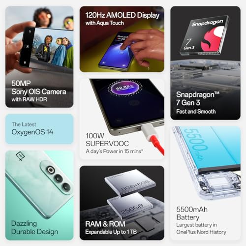 OnePlus Nord CE4 (Celadon Marble, 8GB RAM, 128GB Storage)