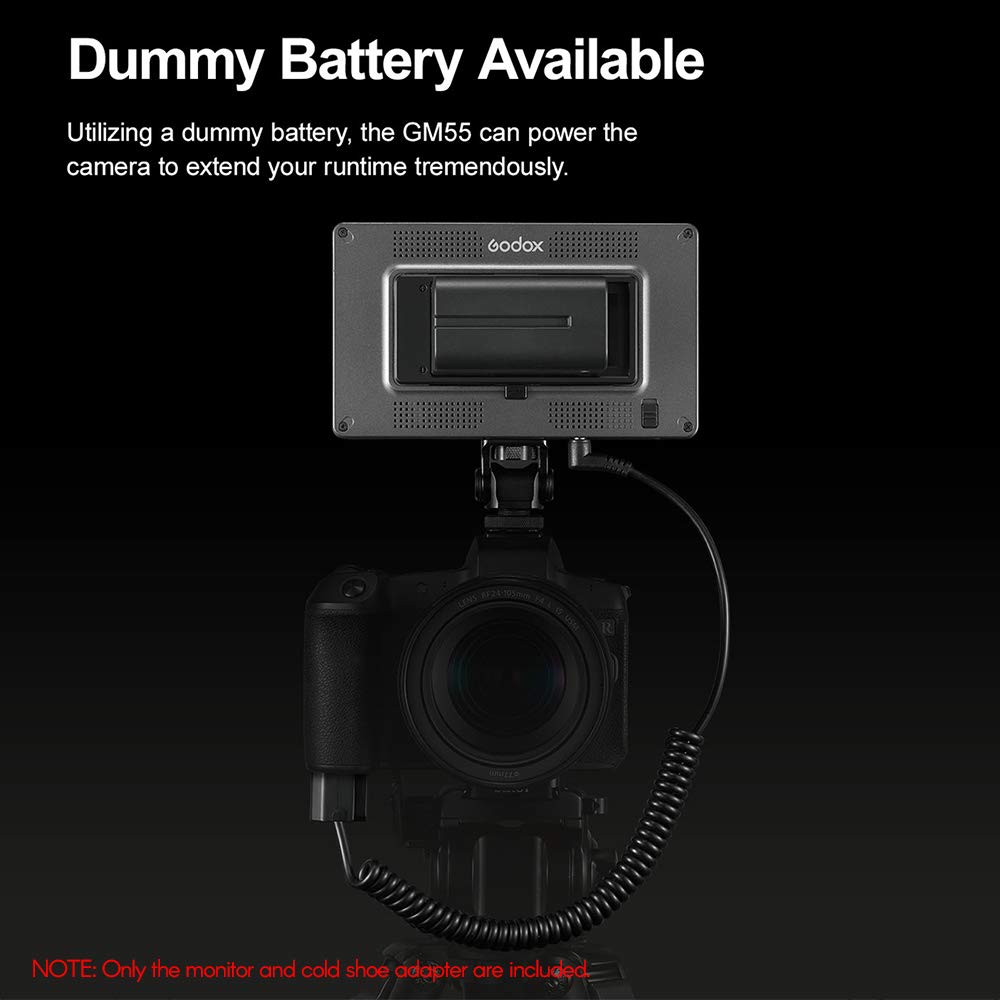 GODOX GM55 5.5 Inch IPS On-Camera Monitor 4K HDMI Output 160° Wide Viewing Angle 3D LUT for DSLR ILDC Cameras