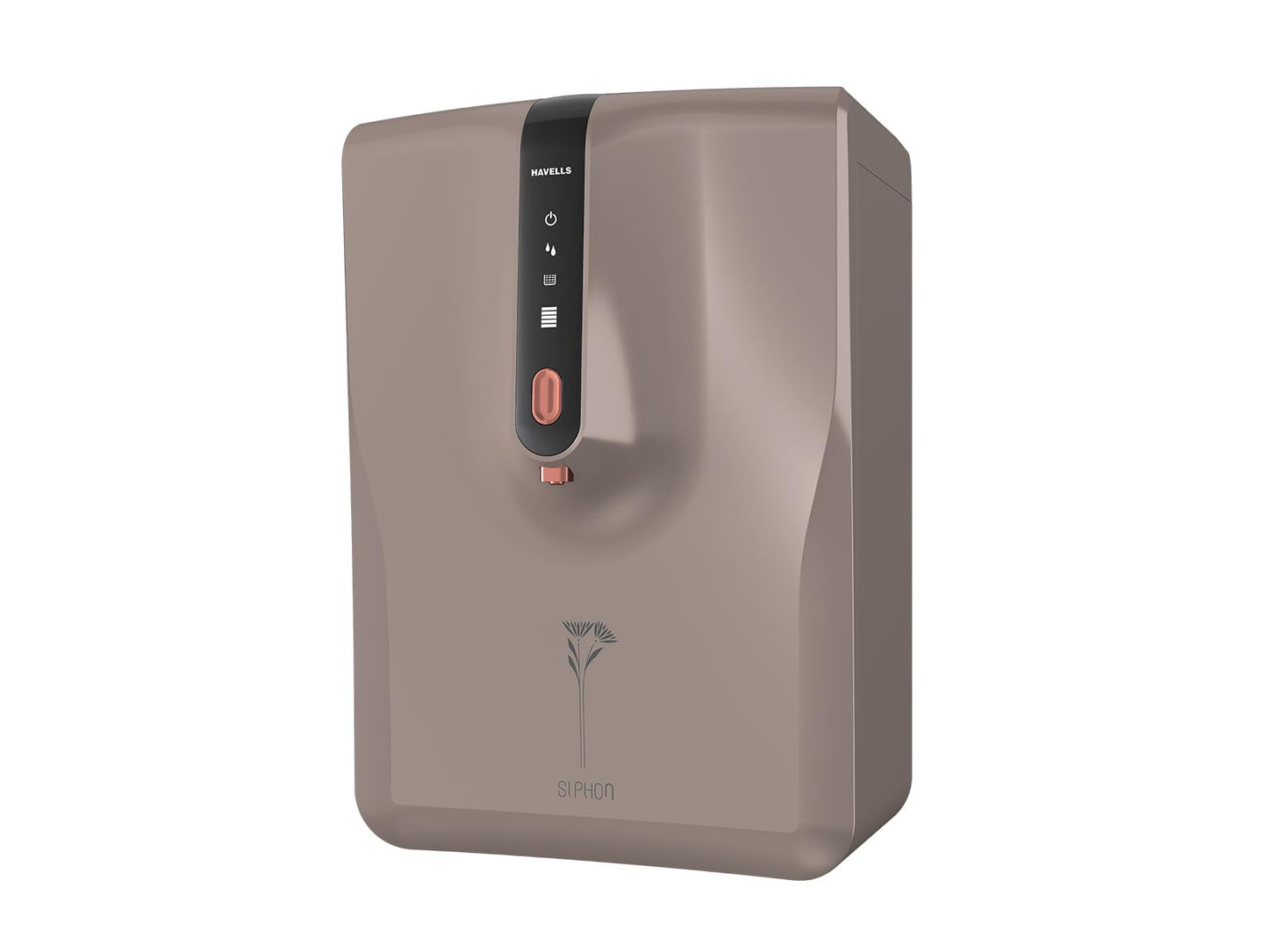 Havells Siphon Water Purifier (Grey & Copper), RO+UF, Copper+Zinc+Minerals, 5 Year Free Service, 7 Stage, 6.5L, Suitable for Borwell, Tanker & Municipal Water,Upto 2000 TDS, 33% Higher Water Recovery