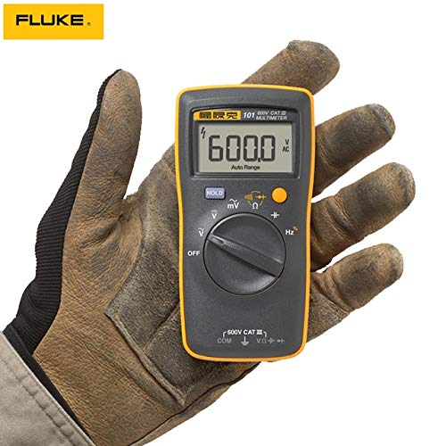 Fluke 101 Digital Multimeter 6000 Counts Volt Meter IP40 AC/DC Volt & Ohm Tester Continuity Test with Buzzer Portable Electrical Tool Tests Live Wire