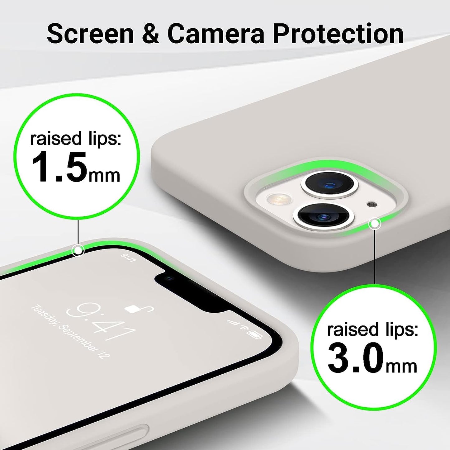 LOXXO® Microfiber Candy Case Compatible for iPhone 13 / iPhone 14 6.1 Inch Shockproof Slim Back Cover Liquid Silicone Case - Off White