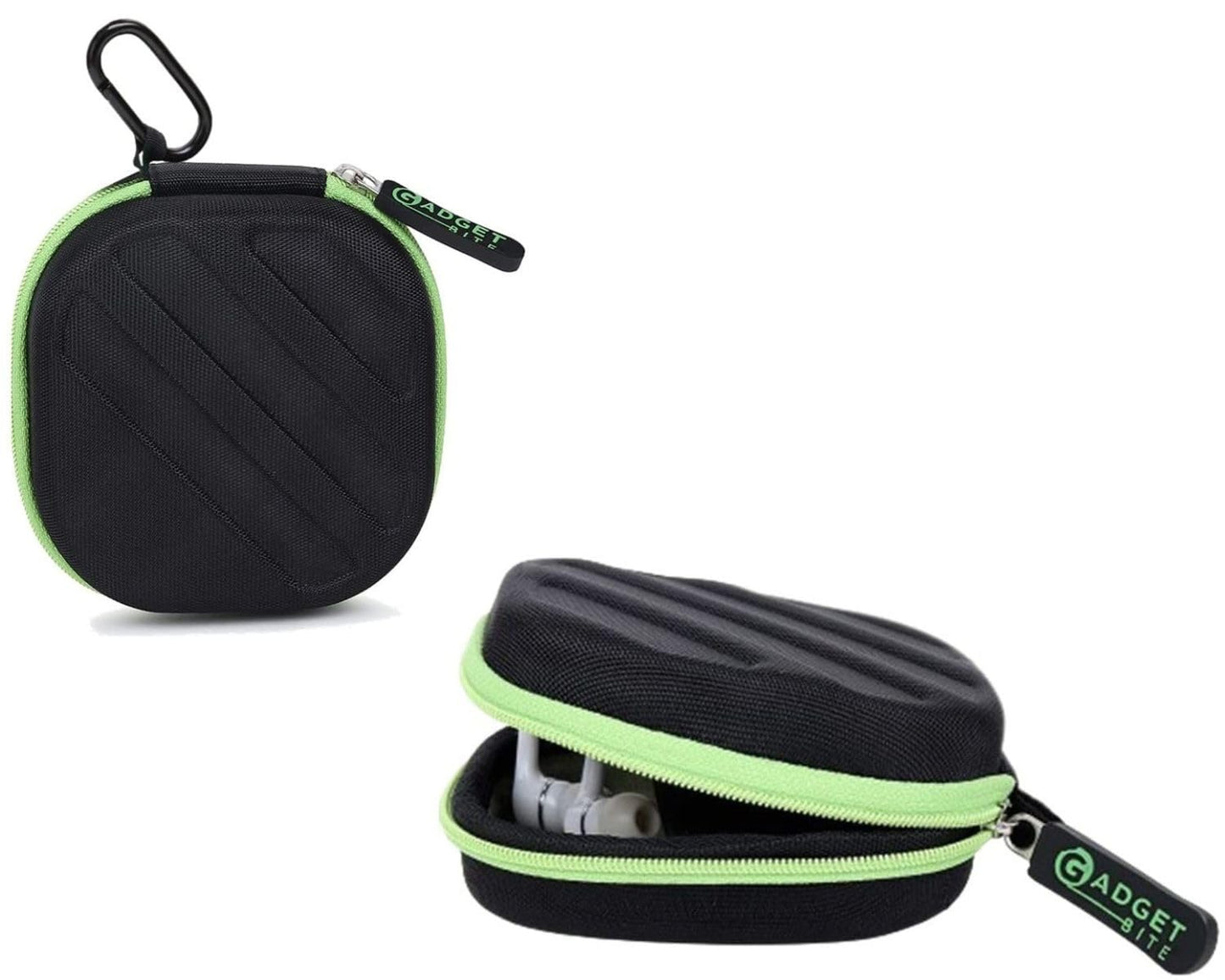 GadgetBite Earphone Carrying Case for Earphones, Headset, Pen Drives, SD Cards - Black & Green (Carry case only)