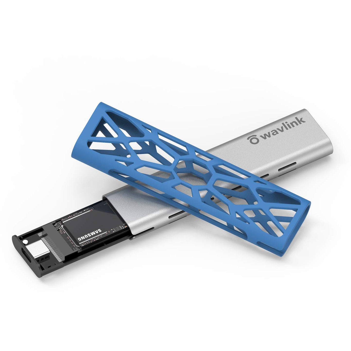 WAVLINK M.2 NVMe SSD Enclosure, USB 3.1 Gen 2 (10 Gbps) to NVMe PCI-E M.2 SSD Aluminum External Case Support UASP for NVMe SSD Size 2230/2242/2260/2280 (up to 2TB) with Type-C OTG Converter
