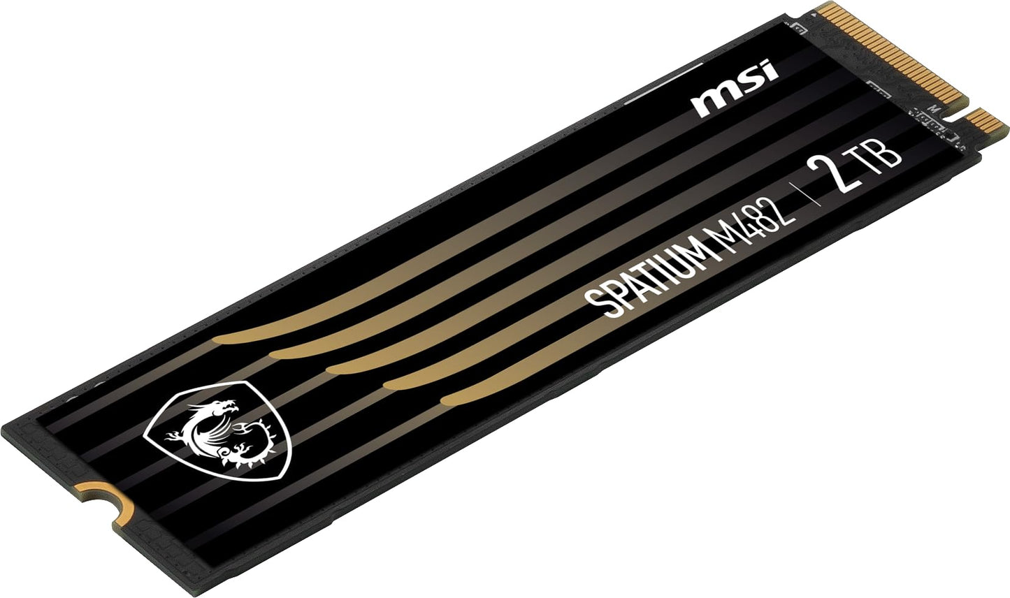 MSI Gaming SPATIUM M482 PCIe 4.0 NVMe M.2 2TB Internal SSD (PCIe Gen4, NVMe 1.4, M.2 2280, Read 7300 MB/S, Write 6400 MB/S, 2TB)