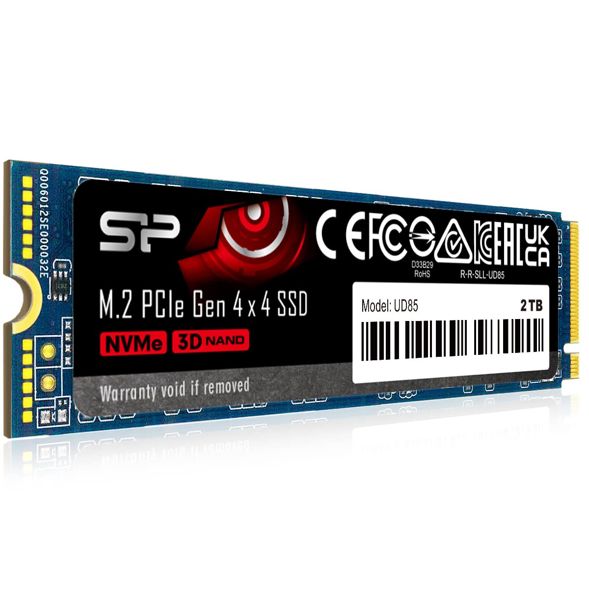 SP Silicon Power Ud85 2Tb Nvme Pcie 4.0 M.2 Ssd, Up to 3600Mb/S, 3D Nand M.2 2280 Pcie Gen4X4 Internal Solid State Drive for Desktop Laptop Pc Computer