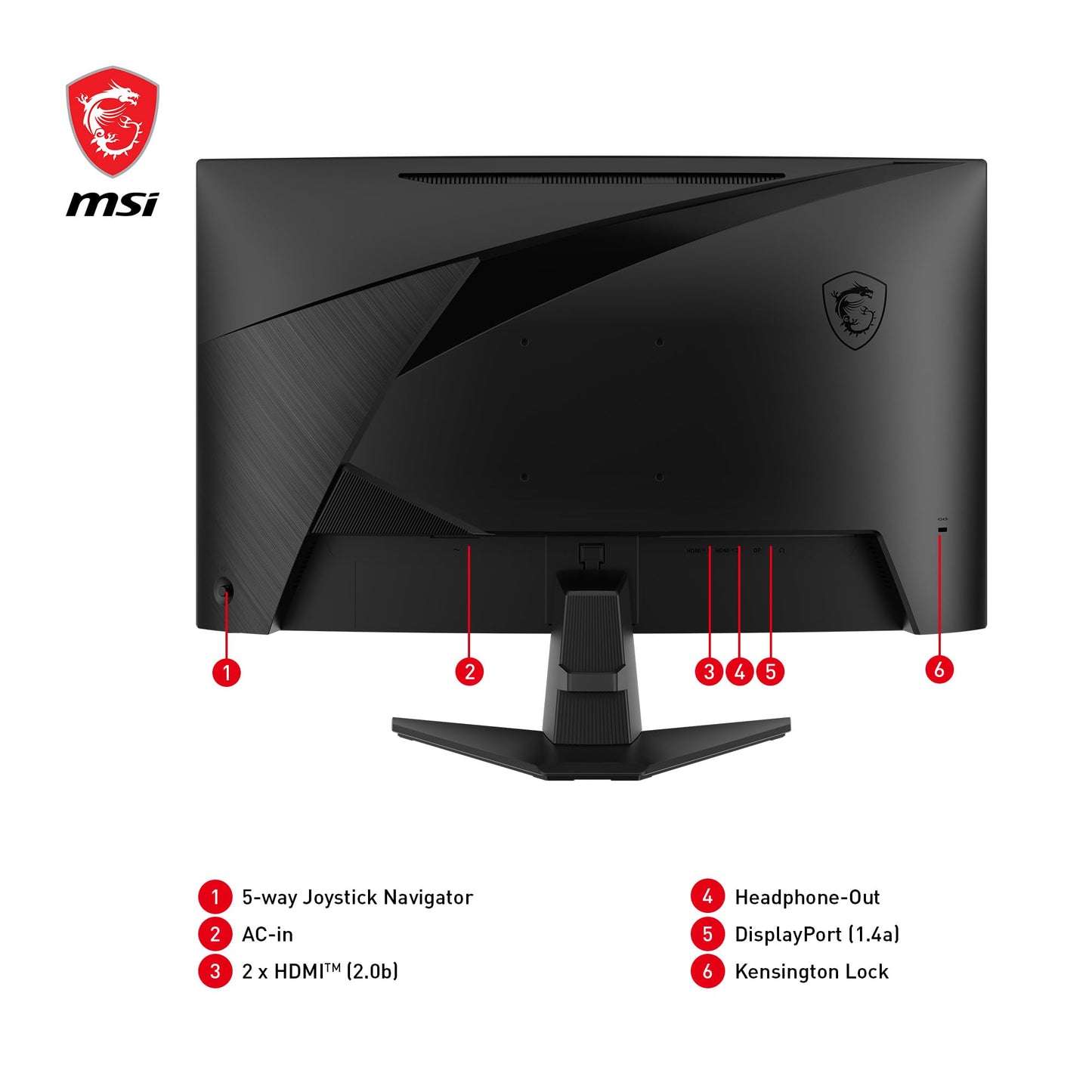 MSI MAG 27CQ6F 27 Inch 2K WQHD Curved Gaming Monitor - 1500R 2560 x 1440 Rapid VA Panel, 180 Hz / 0.5ms (GtG, Min.), Adaptive-Sync - DP 1.4a, HDMI 2.0b CEC