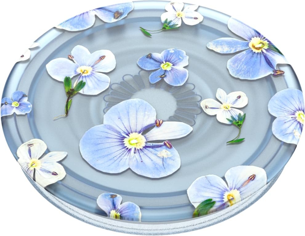 PopSockets Plant-Based Phone Grip with Expanding Kickstand, PopSockets for Phone - Translucent Blue Fields