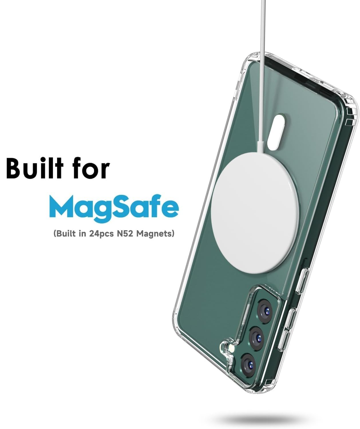 SHINESTAR Clear Case for Samsung Galaxy S21 FE 5G Compatible with Magnetic Charging- Premium Transparent Protective Cover with Enhanced Durability - Sleek and Slim Design (Transparent)