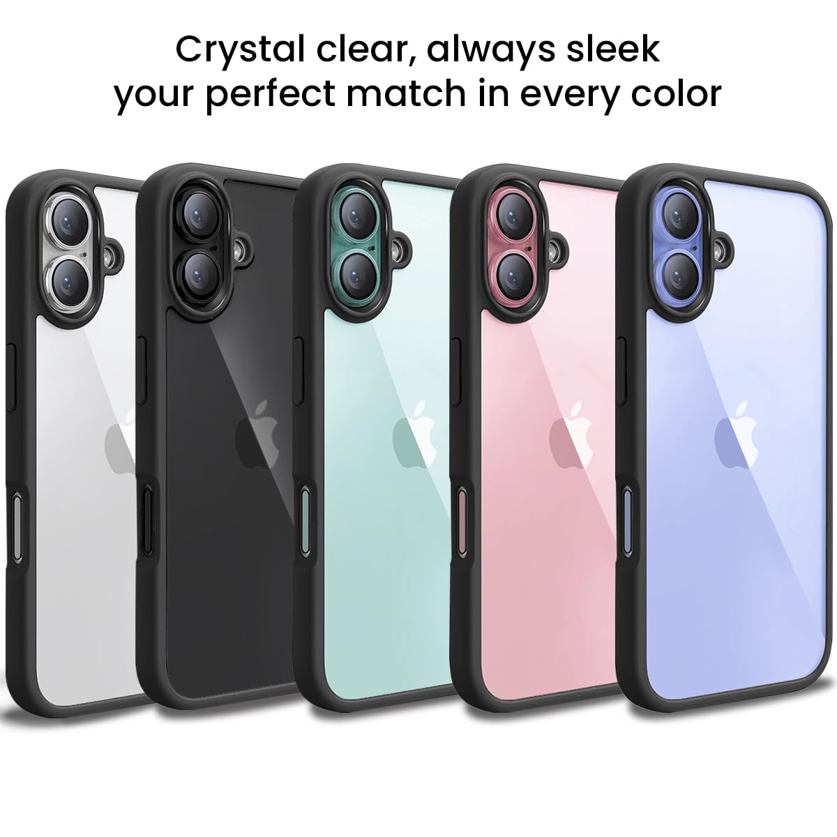 EGOTUDE for iPhone 16 Case | Polycarbonate Hard Back Transparent Cover, Anti-Yellow Bumper