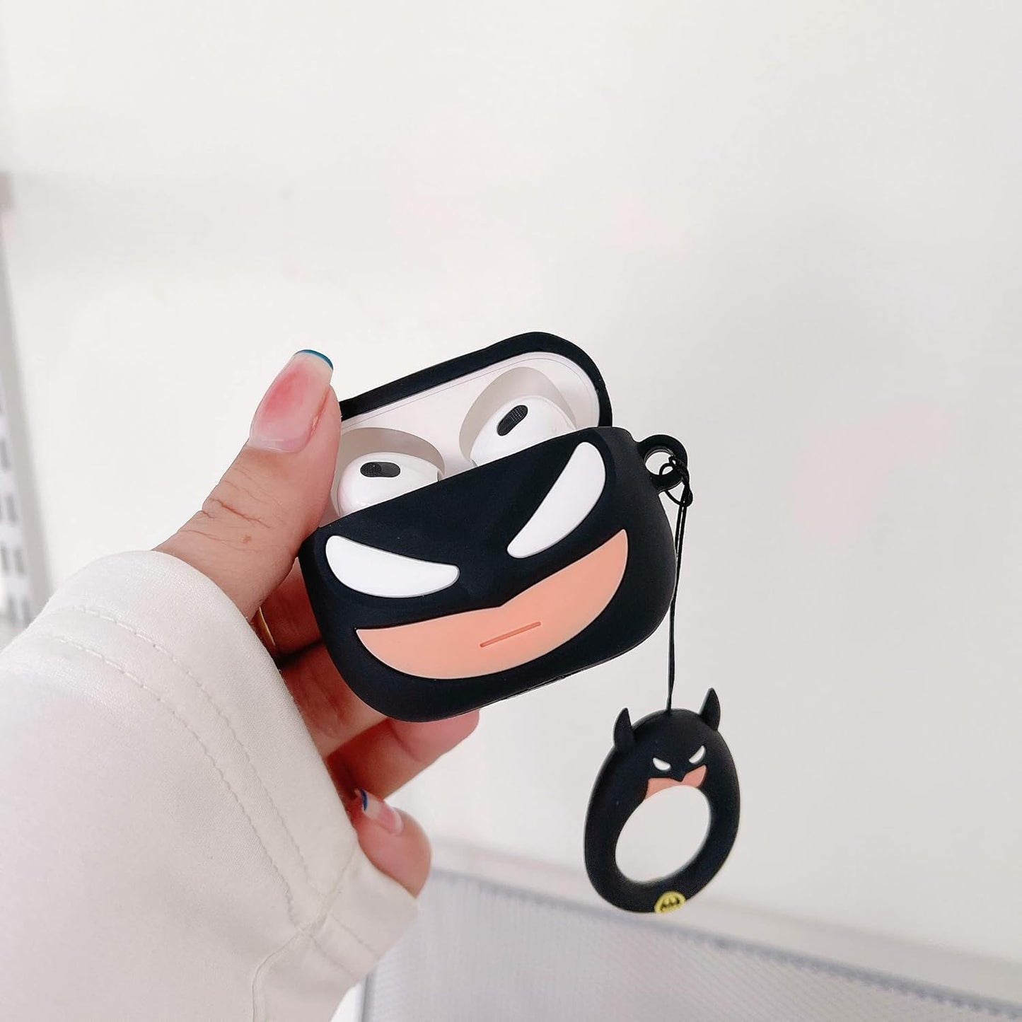 iTronix Cute 3D Design Soft Silicone Protective Shockproof Case Cover ONLY for Apple Airpods Pro 2 (2022) (Black Bat)