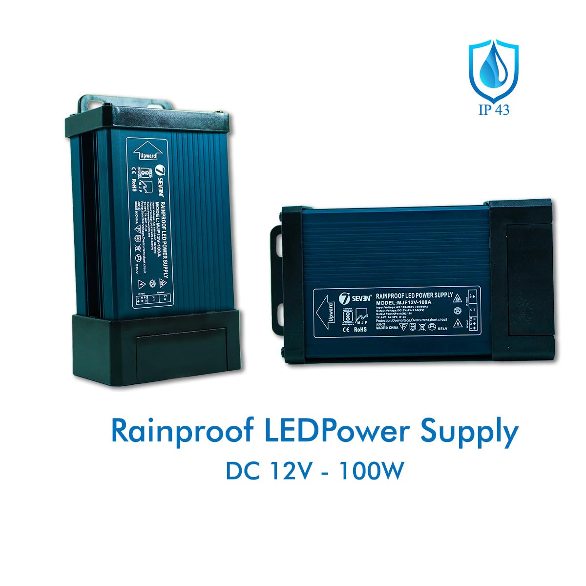 7SEVEN® SMPS 12v 100w Power Supply Weather Proof Rainproof Suitable for LeD Signage, Strip Light, Decorate Lite, Surveillance CCTV Camera & Industrial Automation Machine and Much More