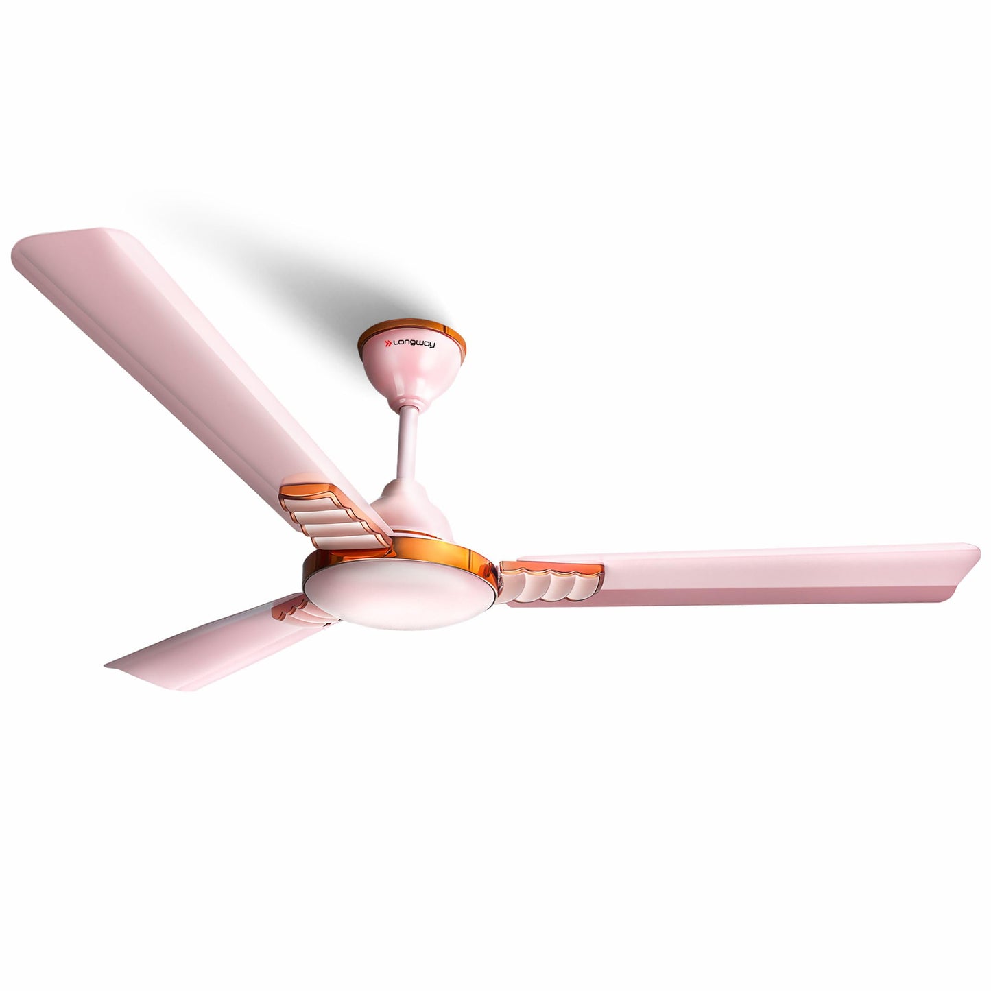 LONGWAY Wave P1 1200 mm/48 inch Ultra High Speed 3 Blade Anti-Dust Decorative Ceiling Fan (Rusty Pink, Pack of 1)
