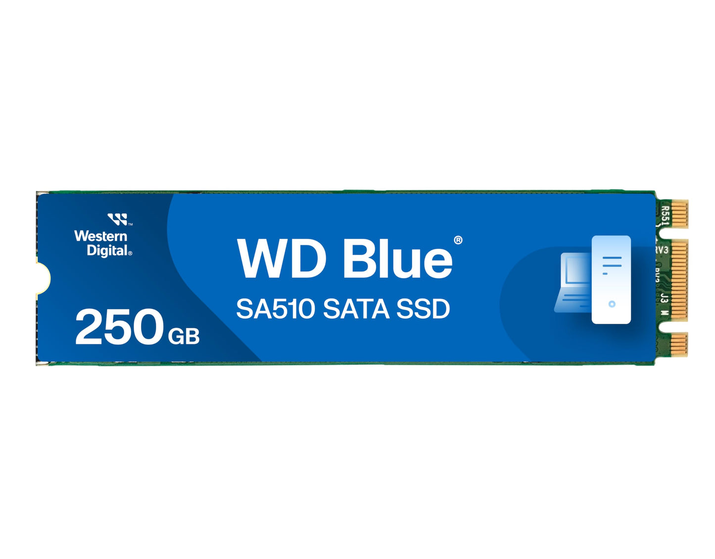 Western Digital WD Blue SA510 M.2 250GB, Up to 550MB/s, 2.5 Inch/7 mm, 5Y Warranty, Internal Solid State Drive (SSD) (WDS250G3B0B)