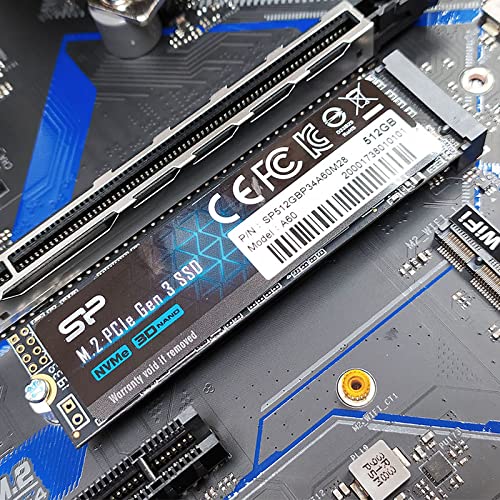 SP Silicon Power P34A60 512Gb Nvme M.2 2280 Pcie Gen3 Ssd, 3D TLC Nand with SLC Cache, Up to 2200Mb/S, Internal Solid State Drive for Desktop Laptop Computer, USB