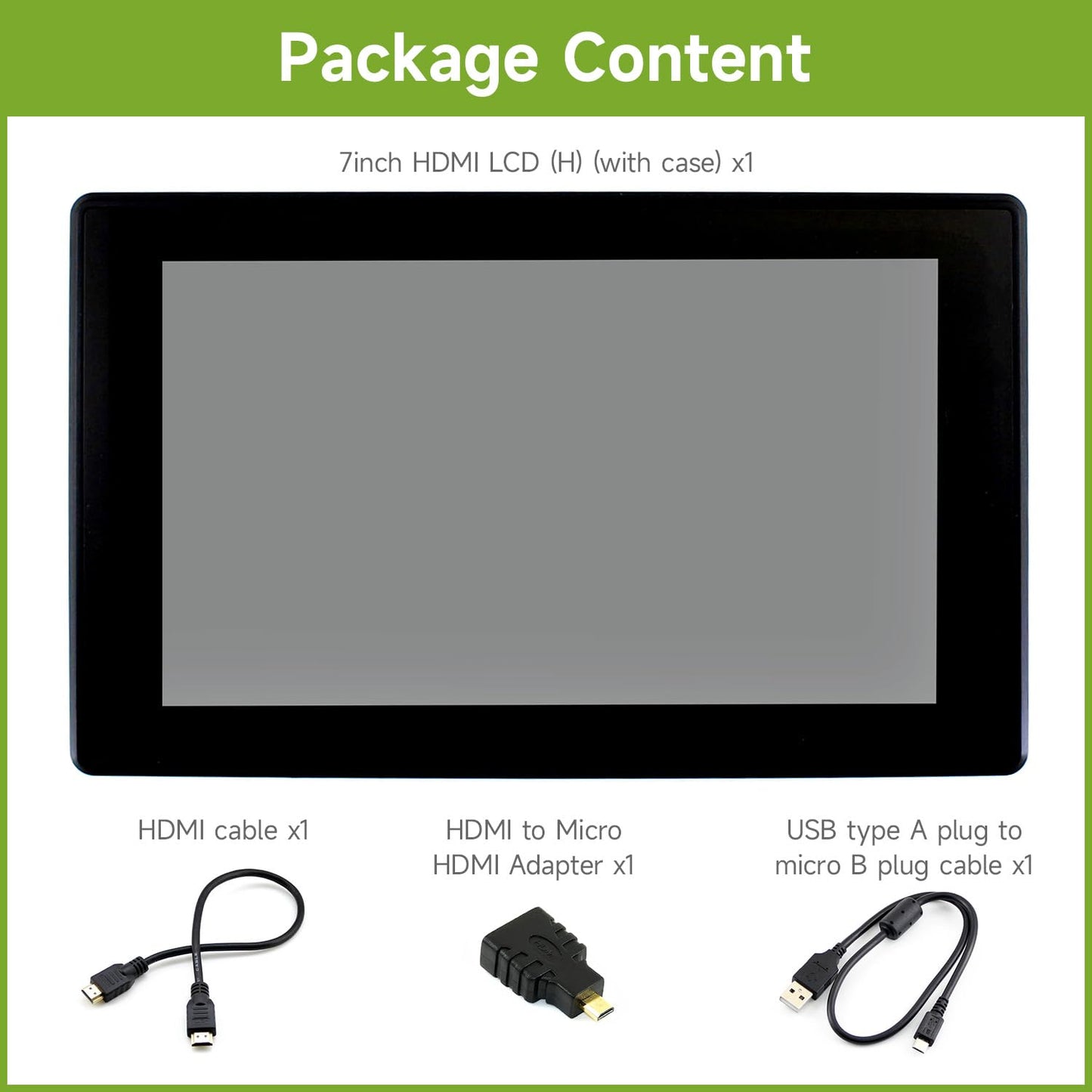 Waveshare 7inch HDMI LCD (H) (with case) 1024x600 Resolution Monitor IPS Capacitive Touch Screen with Toughened Glass Cover Supports Multi Mini PC Raspberry Pi BB Black Banana Pi