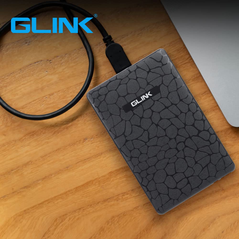 GLink GHD009-2.5" USB 3.0 Premium External HDD Enclosure Case Cover for SATA SSD HDD for Laptop Hard Disks | High Speed USB 3.0 Upto 5 GBPS | Supports 6TB | Tool Free Installation | Black