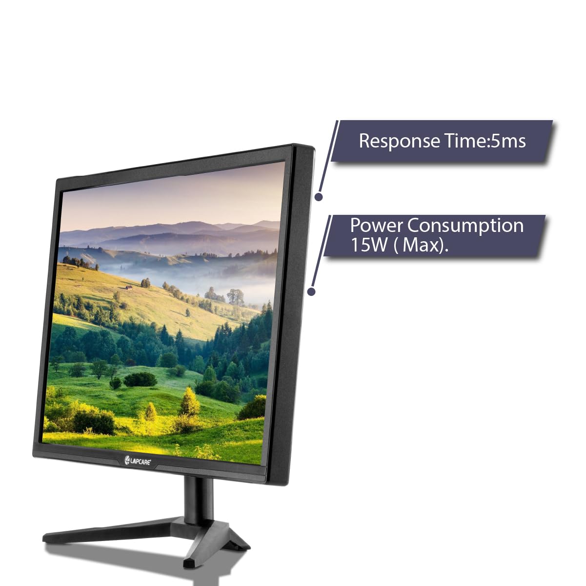 Lapcare LED Monitor LM21WHD – 20’’(50.8CM) with 1600 x 900 HD Quality & VGA+HDMI Ports | PC Input | Plug & Play | Slim & Power Saver (3Year Warranty)