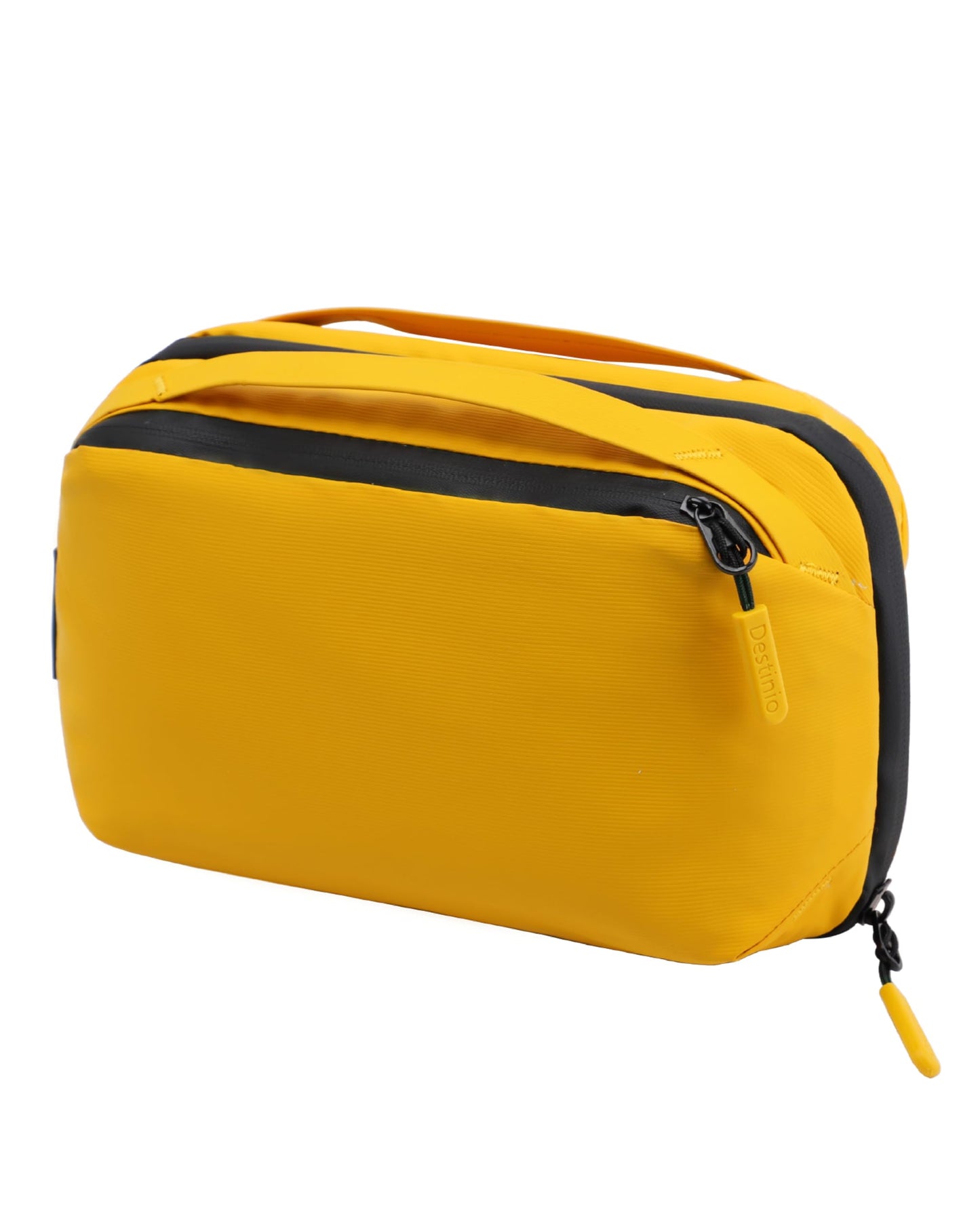 Destinio Electronic Gadget Organizer Bag - Waterproof With Foam Padding - Tech Pouch For Cable, Adapter, Charger, Portable Travel Electronics And Accessories Organiser (Yellow, 1 Unit, Nylon)