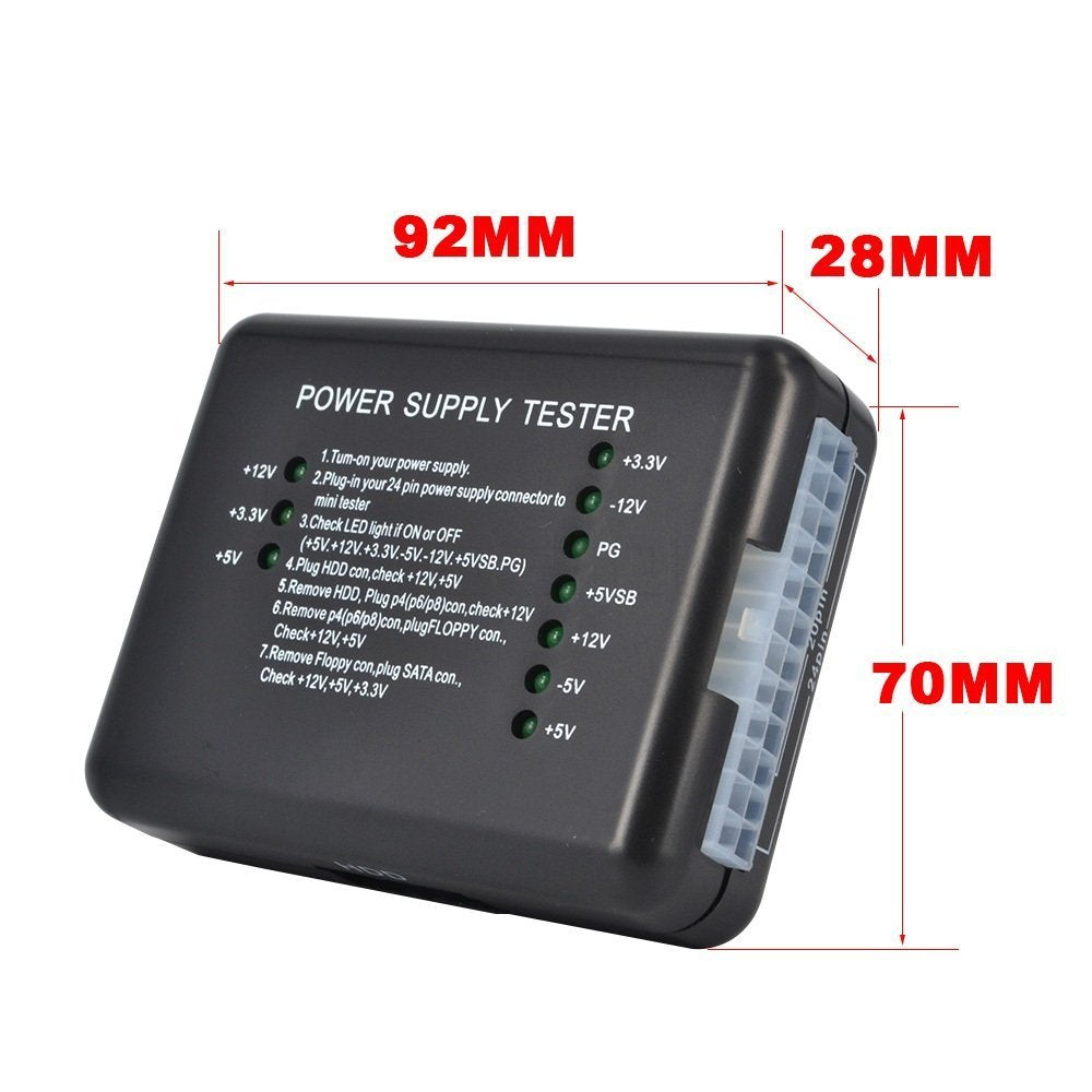 Technotech Power Supply Tester 20 or 24 Pin PSU ATX SATA HDD SMPS PC