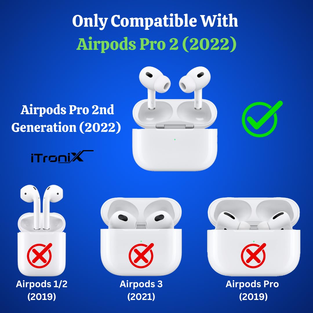 iTronix Cute 3D Design Soft Silicone Protective Shockproof Case Cover ONLY for Apple Airpods Pro 2 (2022) (Black Bat)