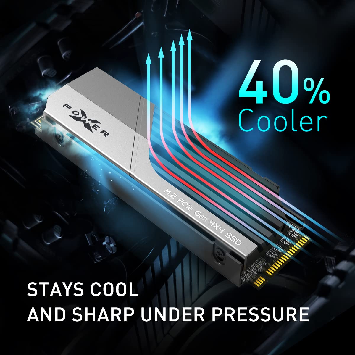 Silicon Power XS70 4TB NVMe PCIe 4.0 M.2 Gaming SSD with Heatsink, Up to 7300 MB/s, 3D NAND with Cache, M.2 2280 PCIe Gen4x4 Internal Solid State Drive for Desktop Laptop PC Computer