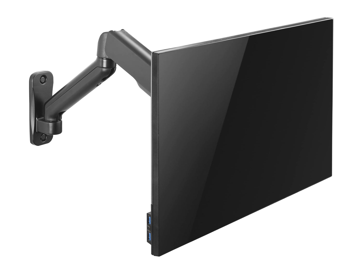 Jin Office Wall Mounted Monitor Stand for 13-32 Inch Monitors| 8Kg Weight Capacity| Gas Spring Monitor Stand for Wall | Adjustable Metal Wall Monitor Arm Mount | (Black)