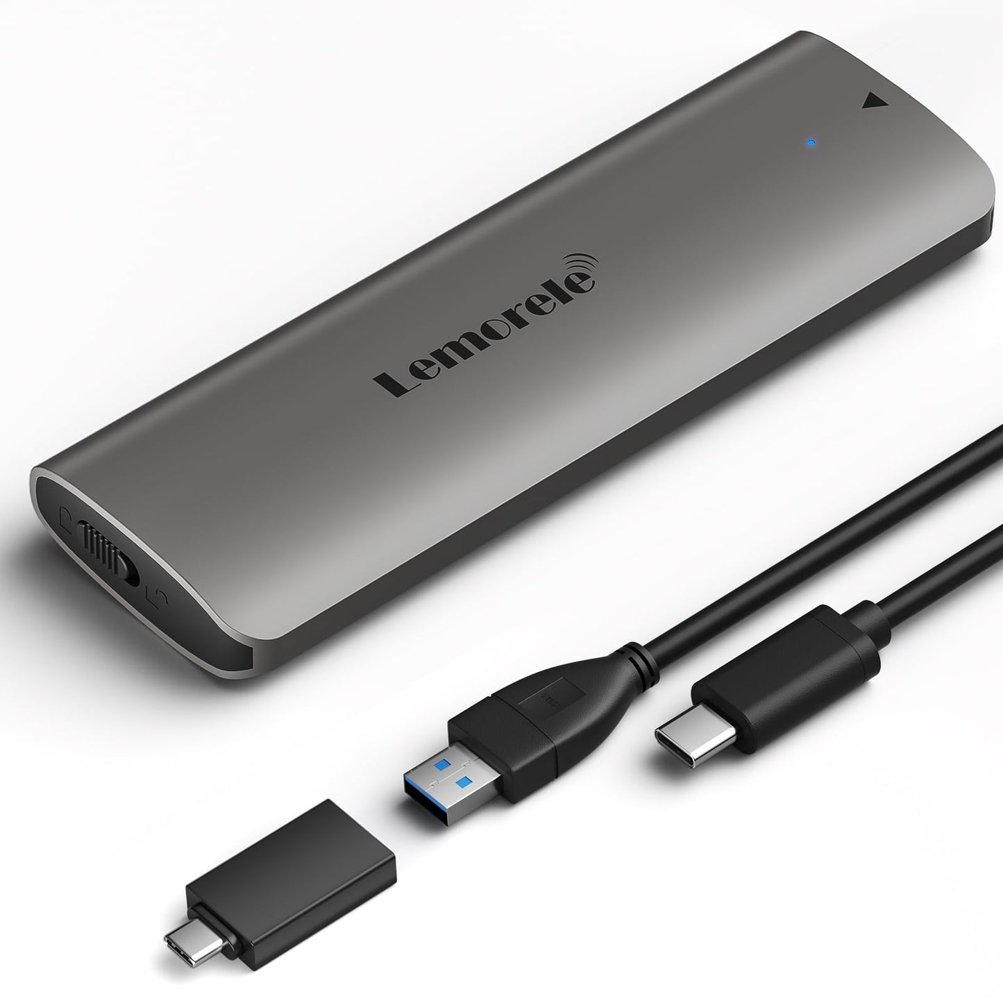 Lemorele M.2 NVMe SSD Enclosure Adapter, Tool-Free USB C 3.2 Gen2 (10Gbps) NVMe M.2 PCIe External Hard Drive Case Adapter for (M-Key & M+B Key) NVMe SSD (2230/2242 /2260/2280)