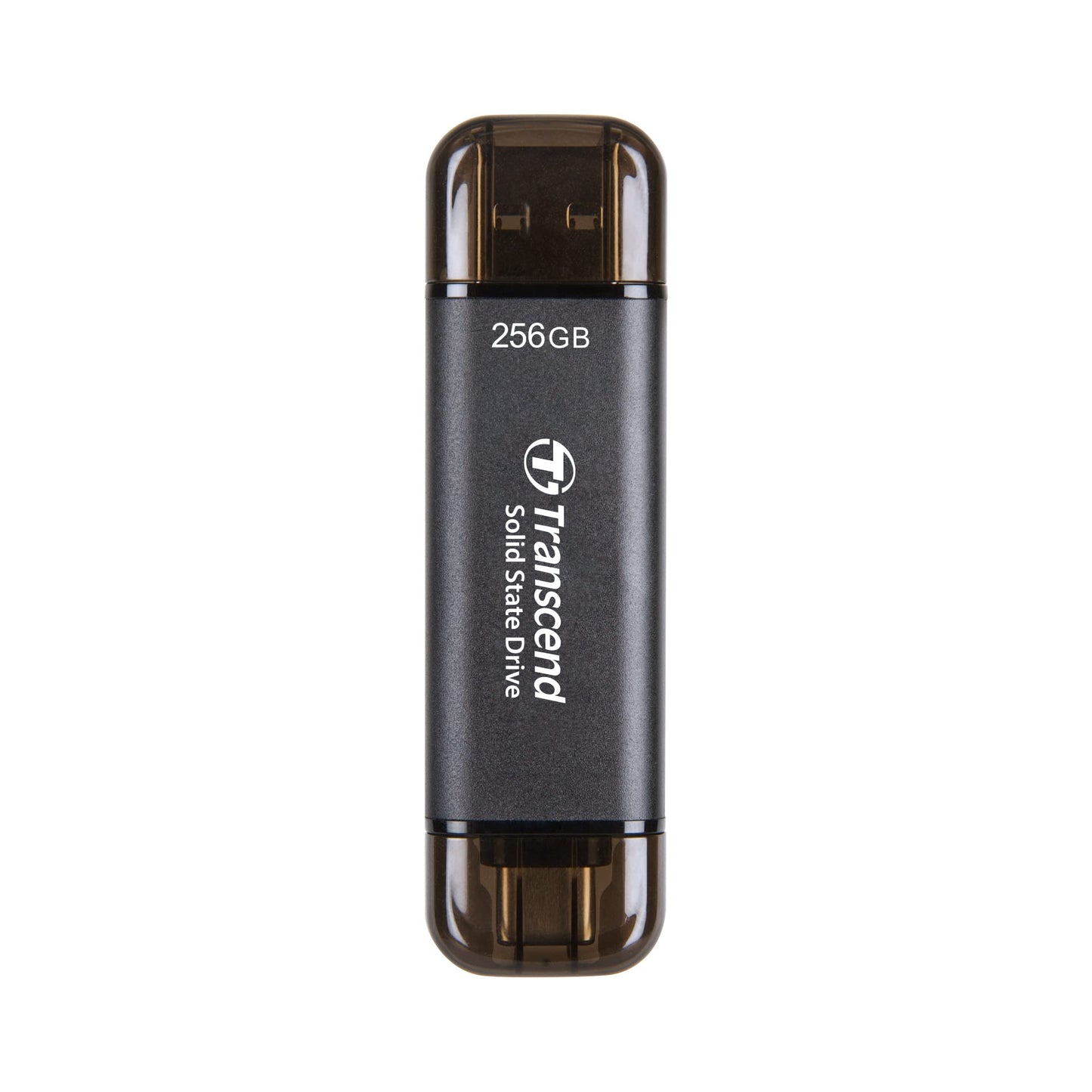 Transcend 310C 256GB USB C & USB A External Portable SSD, Up to 1,050 MB/s, 5 Yr Warranty, Black, for iPhone 15 pro max, MacBook, Ipad, Laptop and Desktop TS256GESD310C