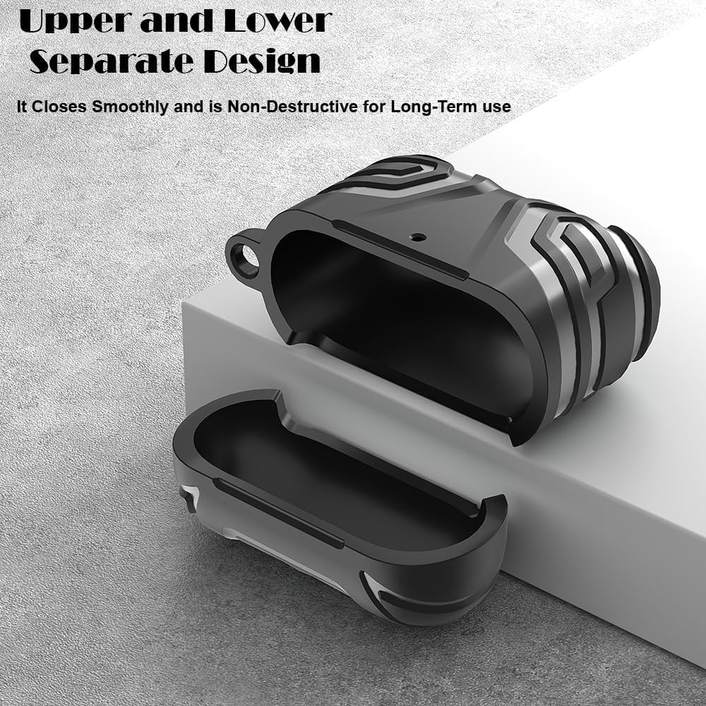 Mizi Rugged Case for AirPods 4th Generation/AirPods 4 with Active Noise Cancellation (ANC) (2024) with Cleaner Kit, Full Body Shockproof Hard Protection Design - Black